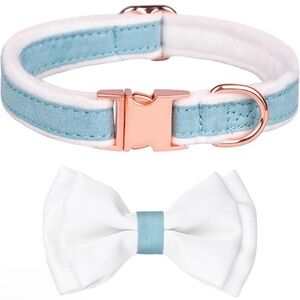 NWT Blue and White Dog Collar Set